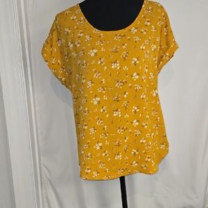 Hippie Rose Mustard Floral Blouse